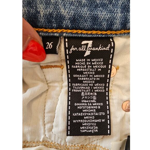 7 For All Mankind Mid Roll Short, Denim Jeans Shorts,  Sz 26 or Sz 4 NWT, NEW - Picture 7 of 10